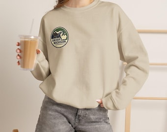 Skijor Michigan Snow Boarding Crewneck Sweatshirt