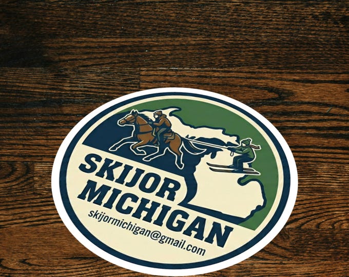 Skijor Michigan Round Stickers Indoor\Outdoor