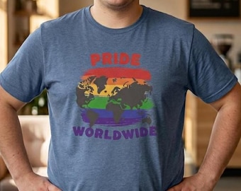 Pride Worldwide Rainbow World Map T-Shirt