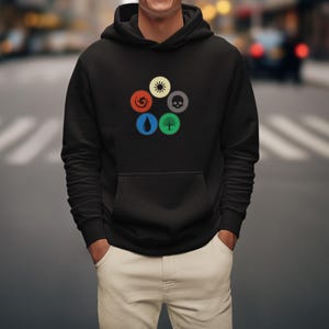 Mana Color MTG-hoody | Game-sweater voor op tafel | Perfect voor MTG-, Dungeon Masters- en tabletop-gamers