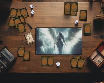 Wise Valkyrie MTG Playmat: Stitched Edge Trading Card Game Mat