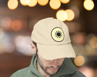 White Mana MTG Hat | Distressed Cap | MTG Hat | Multiple Colors Available | Tabletop Game Hat