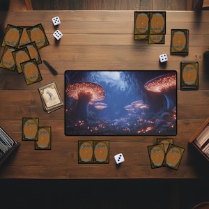 Mushroom Cave MTG Playmat | Custom Magic the Gathering Desk Mat | TCG Trading Card Game Mat