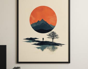 Minimalist Lone Reflection Poster | Adventure Gaming Room Wall Art