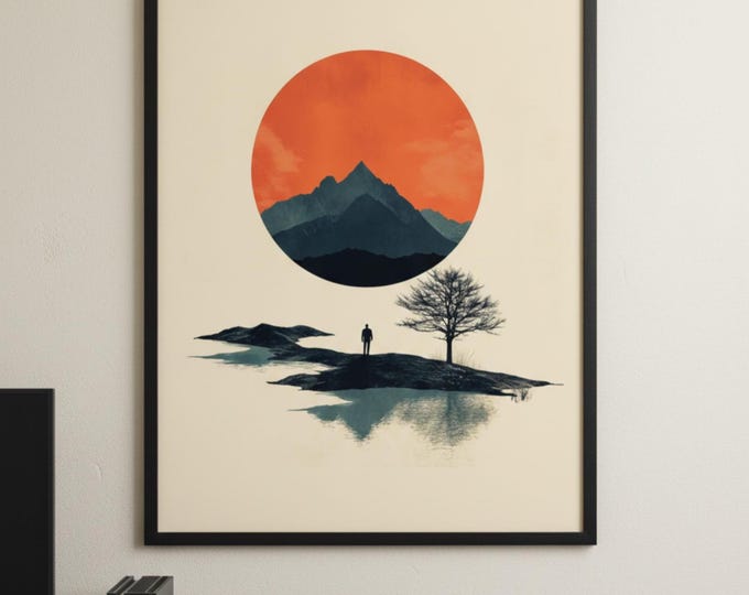 Minimalist Lone Reflection Poster | Adventure Gaming Room Wall Art
