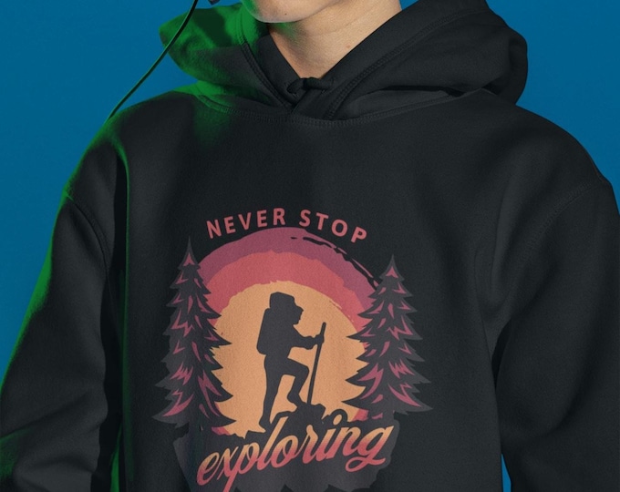 Never Stop Exploring Gamer Hoodie