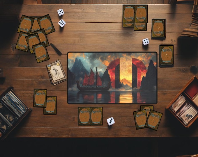 Magic The Gathering Divine Intervention Playmat | Stained-Glass Style MTG Play Mat | MTG & TCG Mat