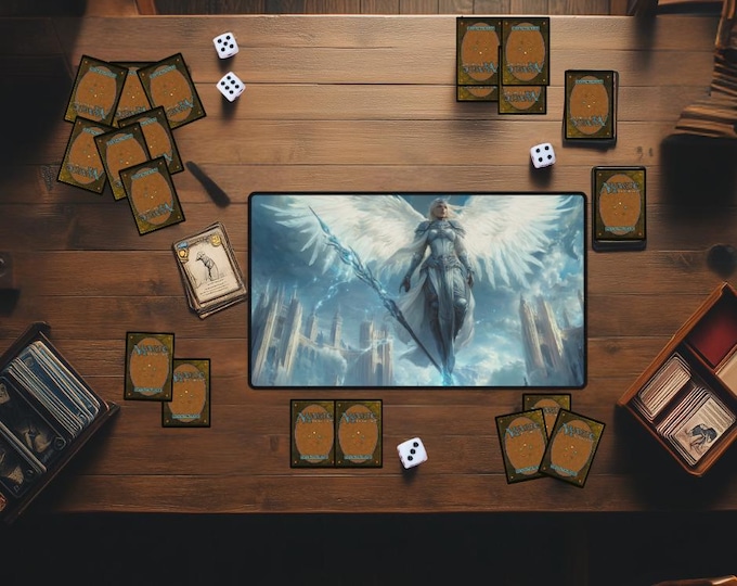 Ethereal Valkyrie MTG Playmat | Valkyrie Magic the Gathering Desk Mat | TCG Trading Card Game Mat