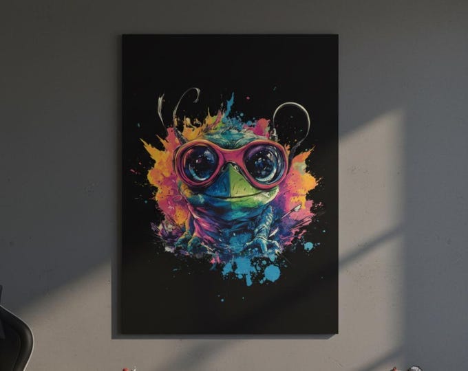 Cosmic Astro Frog Poster | Space Gamer Mascot Wall Art Print
