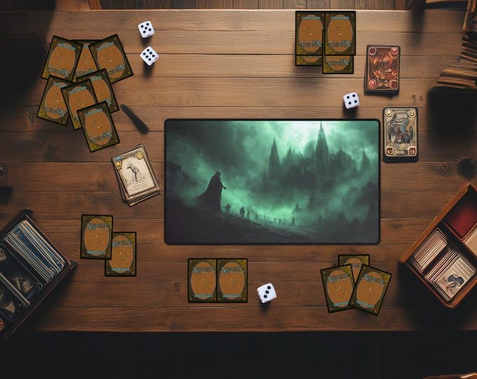 MTG Death Playmat | Custom Magic the Gathering Black Desk Mat | TCG Trading Card Game Mat