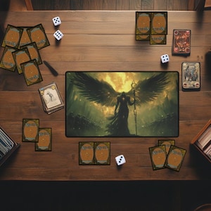 Death Bird Wizard MTG Playmat | Death Magic The Gathering Desk Mat | TCG Card Game Mat for Tabletop Gaming