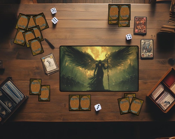 Death Bird Wizard MTG Playmat | Death Magic The Gathering Desk Mat | TCG Card Game Mat for Tabletop Gaming