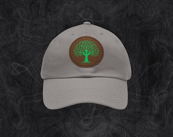 Green Mana Leather Patch Hat | Magic-Inspired Adjustable Cap