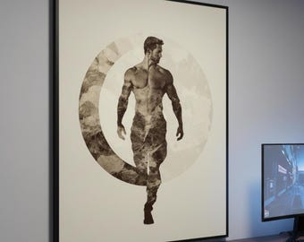 Epic Warrior Poster | Man Cave Wall Art Print