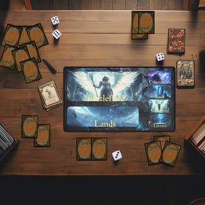 Azorius Commander MTG Playmat | Magic the Gathering Mat with Zones | TCG Trading Card Game Mat