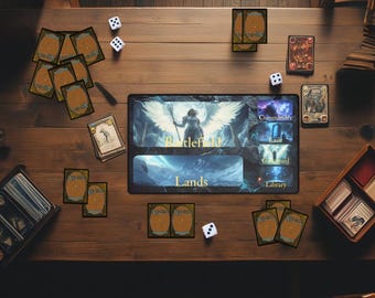 Azorius Commander MTG Playmat | Magic the Gathering Mat with Zones | TCG Trading Card Game Mat
