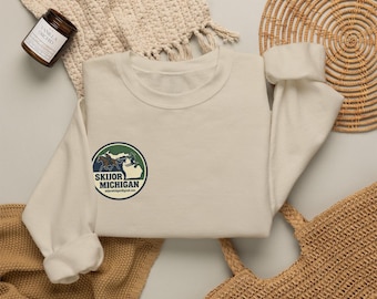 Skijor Michigan Ski Boarding Crewneck Sweatshirt