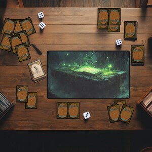 Green Mana Forest Altar Devotion Playmat | Fantasy Spellcaster Table | MTG & TCG Mat