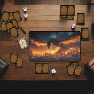 Runic Dragon MTG Playmat: Magic the Gathering Desk Mat