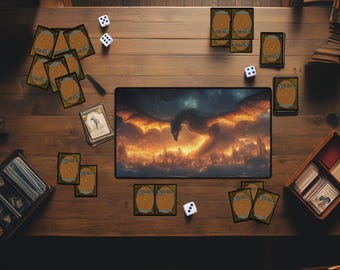 Runic Dragon MTG Playmat: Magic the Gathering Desk Mat