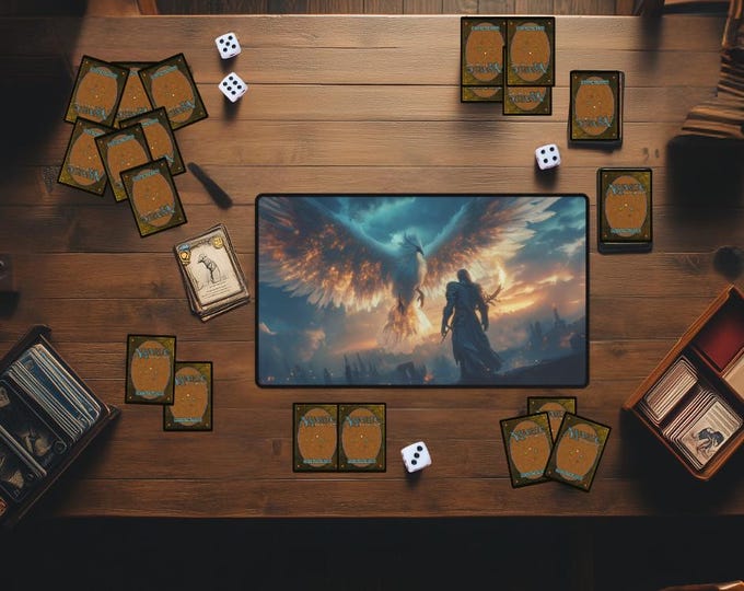 Life Link MTG Playmat | White Magic The Gathering Desk Mat | TCG Card Game Mat for Tabletop Gaming