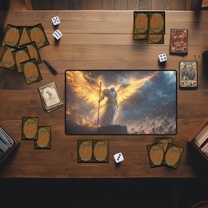 Avian Battle Wizard MTG Playmat: White Magic Tabletop Card Game Desk Mat
