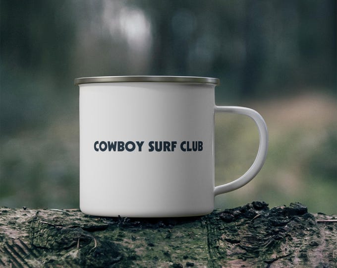 Cowboy Surf Club Skijor Michigan Stainless Steel Enamel Coated Camping Mug