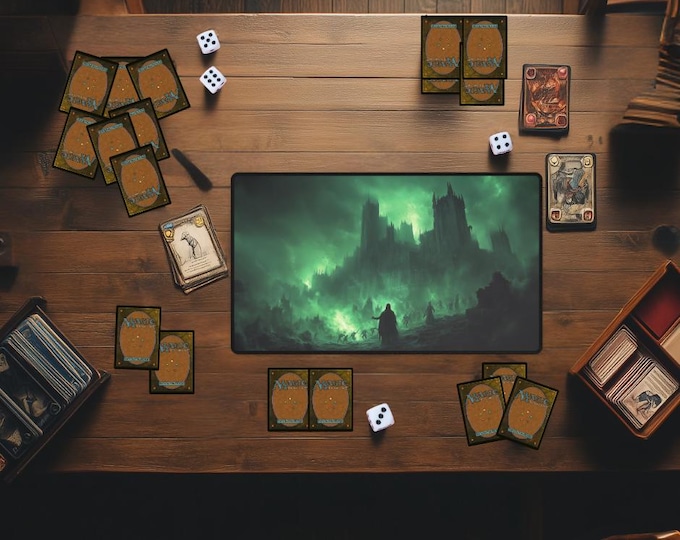 Black Magic Theme MTG Playmat | Custom Magic the Gathering Death Desk Mat | TCG Trading Card Game Mat