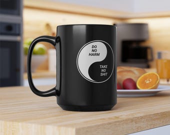Yin Yang Mug | Funny Philosophical Ceramic Coffee Cup | 11oz 15oz Mug