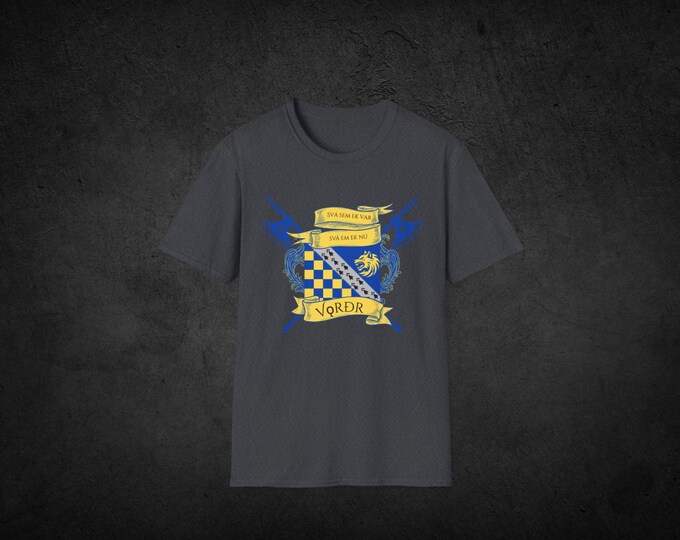 Custom Family Crest Shirt + Digital Heraldry Bundle | Personalized Coat of Arms Gift | Heraldic Blazon and Scroll Art