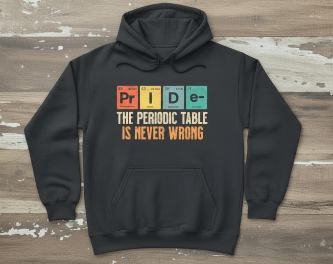 Periodic Table Is Never Wrong Hoodie | Pride Chemistry Pullover