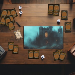 Castle Gate MTG Playmat | Lands Magic The Gathering Desk Mat | TCG Card Game Mat for Tabletop Gaming