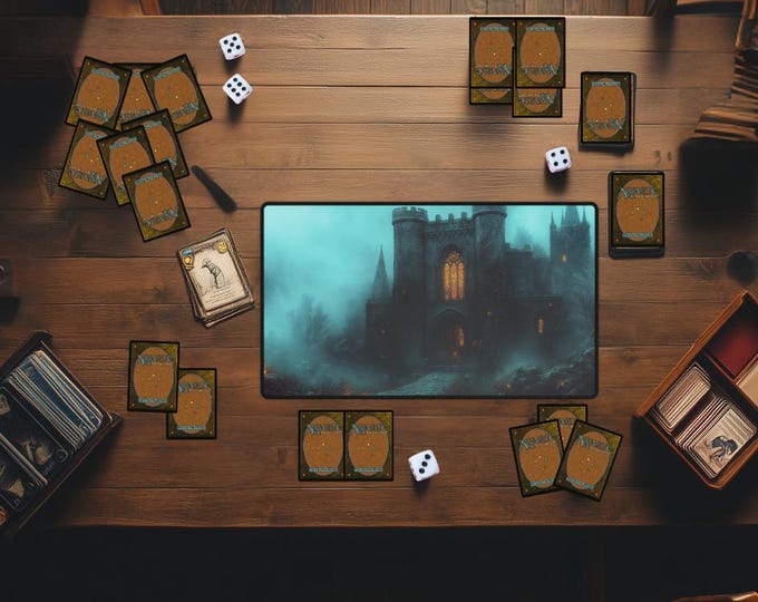 Castle Gate MTG Playmat | Lands Magic The Gathering Desk Mat | TCG Card Game Mat for Tabletop Gaming