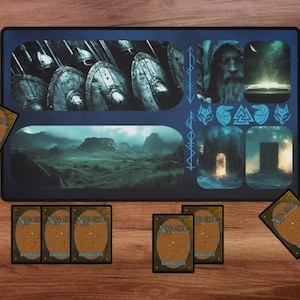 Vollständig anpassbare MTG Krabbeldecke | Personalisierte Magic The Gathering Schreibtischmatte mit benutzerdefinierten Bereichen