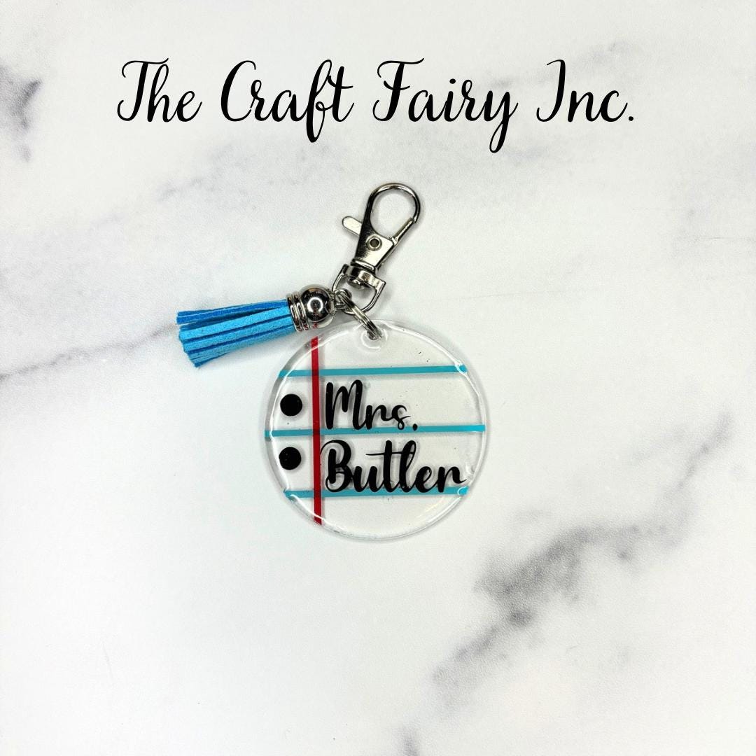 Fpe Keychains Custom Teacher Lined Paper Keychain - Etsy