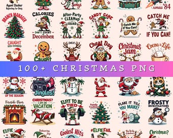 100+ Christmas Bundle Png,Merry Christmas Png,Christmas Png, Santa Claus, Bundle Png, Christmas Vibes, Sublimation Designs, Digital Download