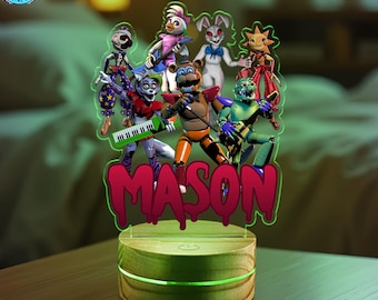 Personalized Five Nights at Freddy Night Light, Custom Name LED Lamp