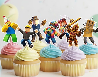 Afdrukbare videogame-cupcaketoppers: jongens verjaardagstaartversieringen, direct downloaden