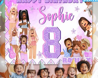 Personalized Game Girl Birthday Backdrop: Custom Video Game Banner Party Decor, Gift for Daughter