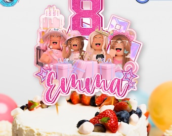 Video Game Girl Birthday Cake Topper: Gamer Party Decor (Digital Download)