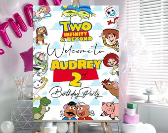 Toy Story Birthday Welcome Sign: Two Infinity and Beyond (Digital Download)