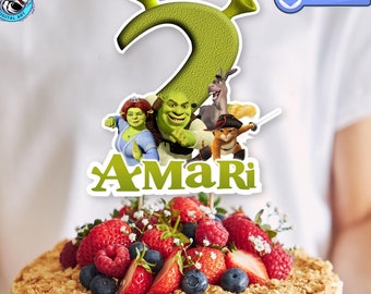 Personalized Shrek Birthday Cake Toppers: Custom Party Decor (Digital Download)