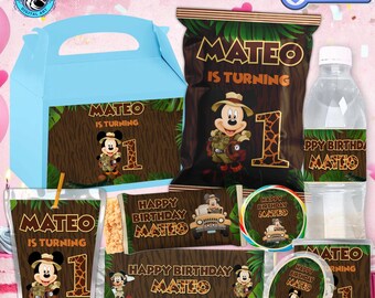 Mickey Safari 1st Birthday Party Bundle (Digital Download)