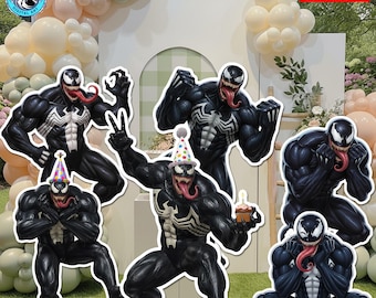 Venom Cutouts: Superhero Birthday Party Decorations (Digital Download)