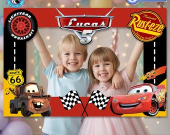 Disney Cars Photo Booth Frame, Personalized Birthday Digital Download