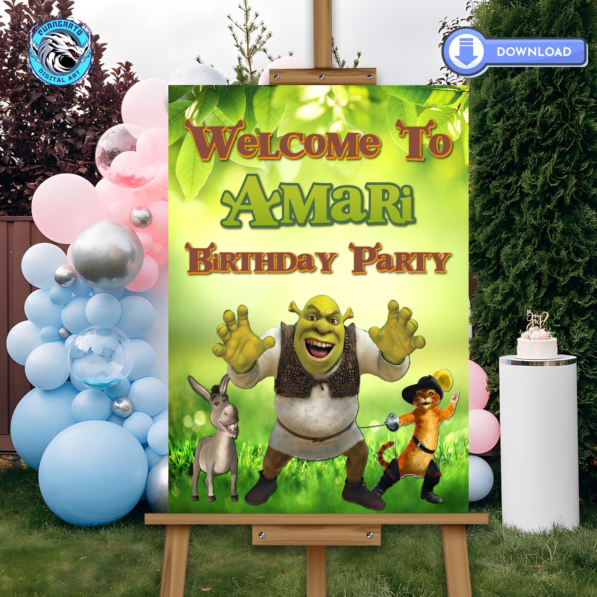 Shrek Prom Sign Custom Shrek Birthday Welcome Sign: Party Poster (digital Download) - Etsy