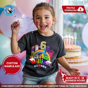 Digitale Zahlenblöcke PNG, Zahlenblöcke Geburtstag Shirt Bügelbild, Zahlenblöcke Geburtstagseinladung, Zahlenblöcke Party Dekor