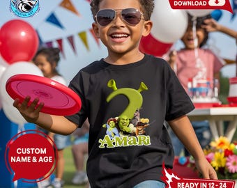 Camiseta de cumpleaños de Shrek personalizada PNG, transferencia térmica (descarga digital)