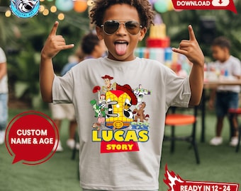 Custom Toy Story Birthday Shirt PNG, Party Invitation (Digital Download)