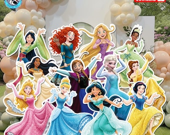 Disney Princess Party Cutouts: Birthday Decorations (Instant Download)